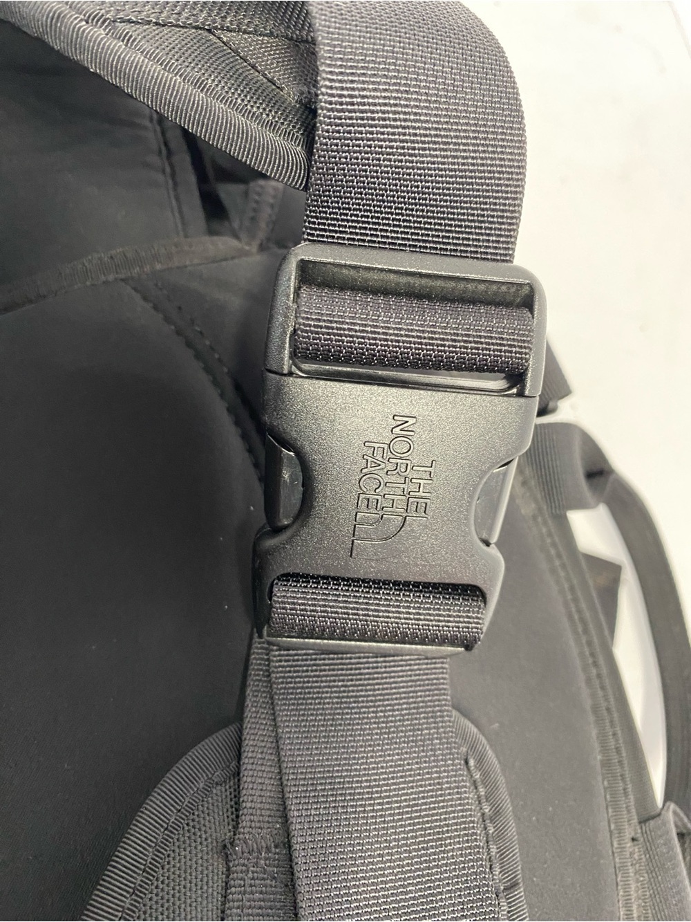 The North Face Black Strap Backpack with Sturdy Buckle